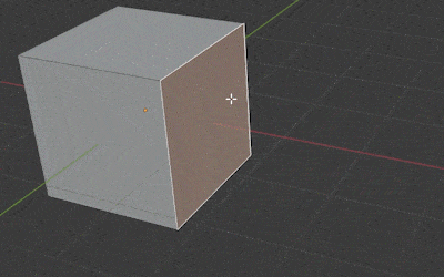 The shortcut "E" is used to extrude one face of a cube in the Blender 3D viewport. 