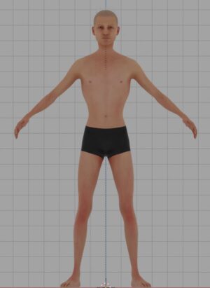 A skinny human character created in Blender with Human Generator. 