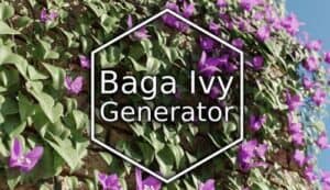 The baga ivy generator thumbnail shows realistic ivy and purple flowers. 