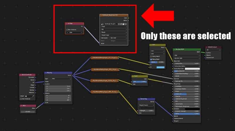 An image texture node and UV map have been added to a material in Blender for baking. 