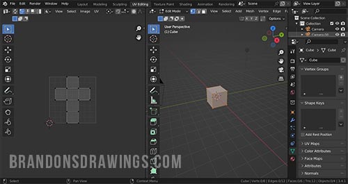 The UV Editing Workspace in Blender.