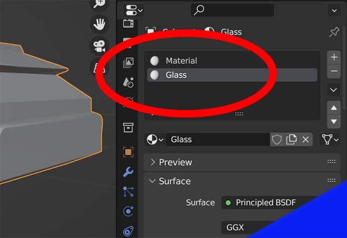 Two materials are assigned to material slots in the properties panel