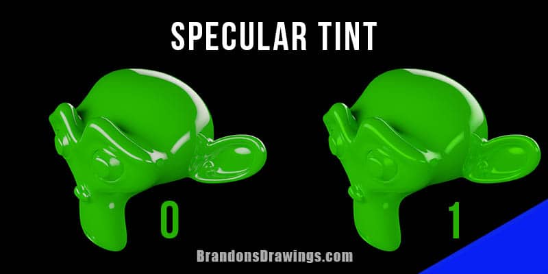 A specular material applied to an object with and without tint. 